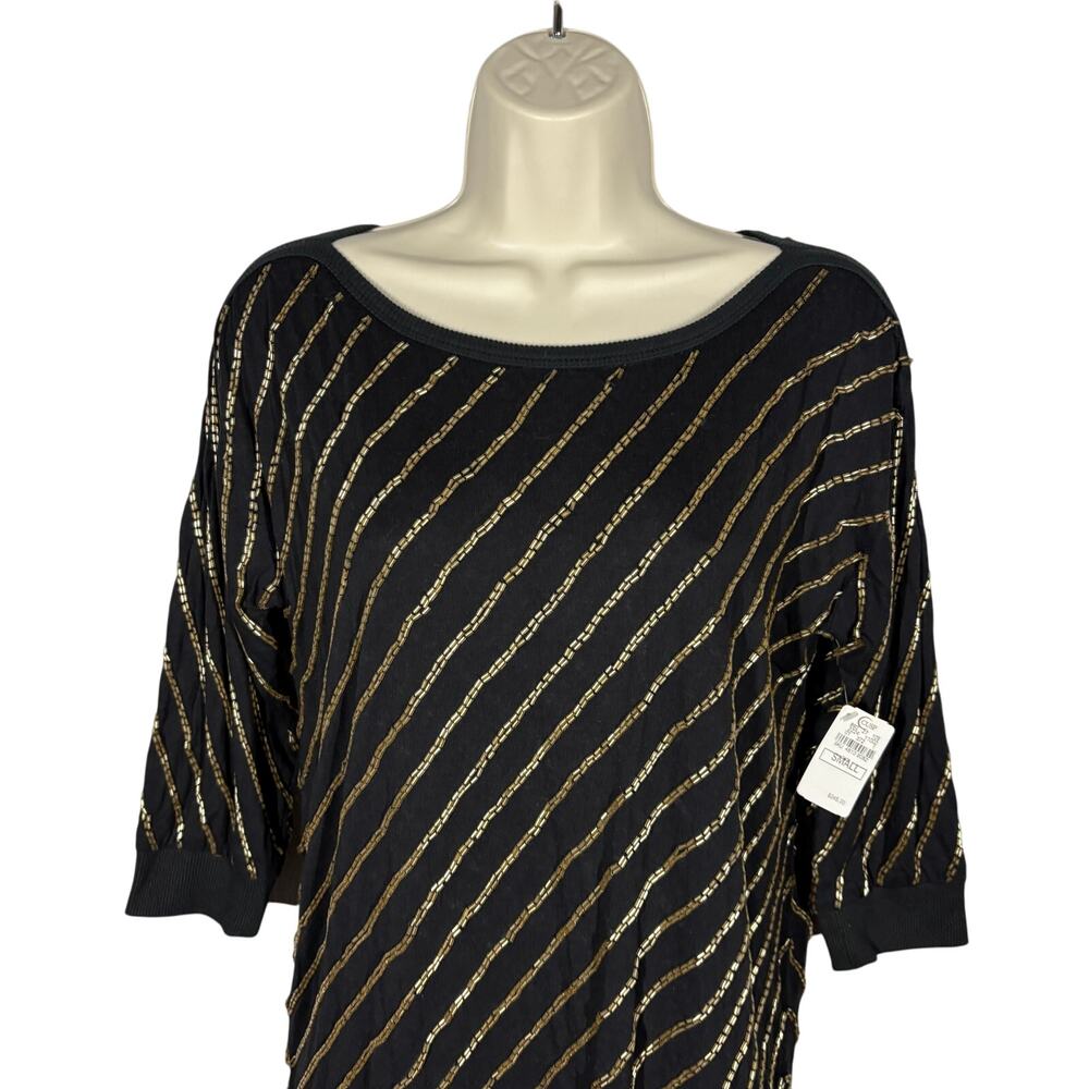 NEW! Beyond Vintage Beaded Sheath Dress Formal Thick Knit Neiman Marcus - S